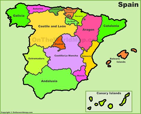 Map Of Spain With Regions